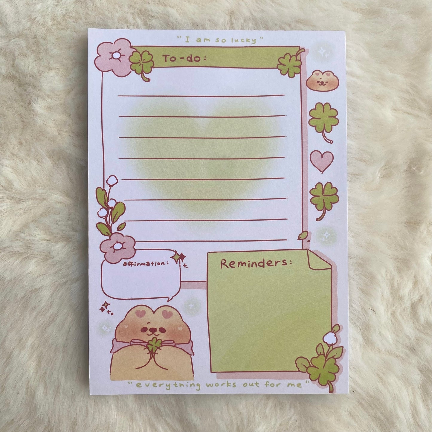 Lucky Clover A6 Notepad