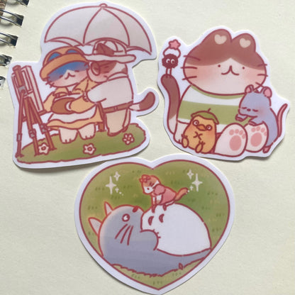 Ghibli Cats Die Cut Sticker Pack