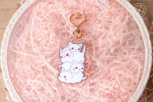 Ghost Kittens Holographic Keychain