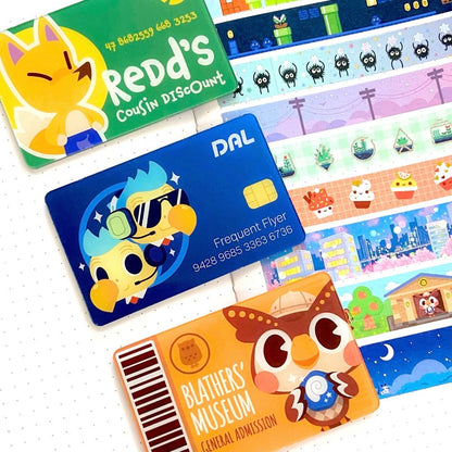 Animal Crossing Washi Cutter - Blathers Ticket, DAL Card, Redd Card, Brewster Stamp Card, Nook's Cranny Rewards Card (Timmy and Tommy)