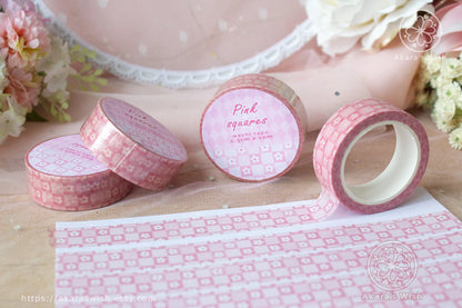 Pink Blossom Squares Washi Tape