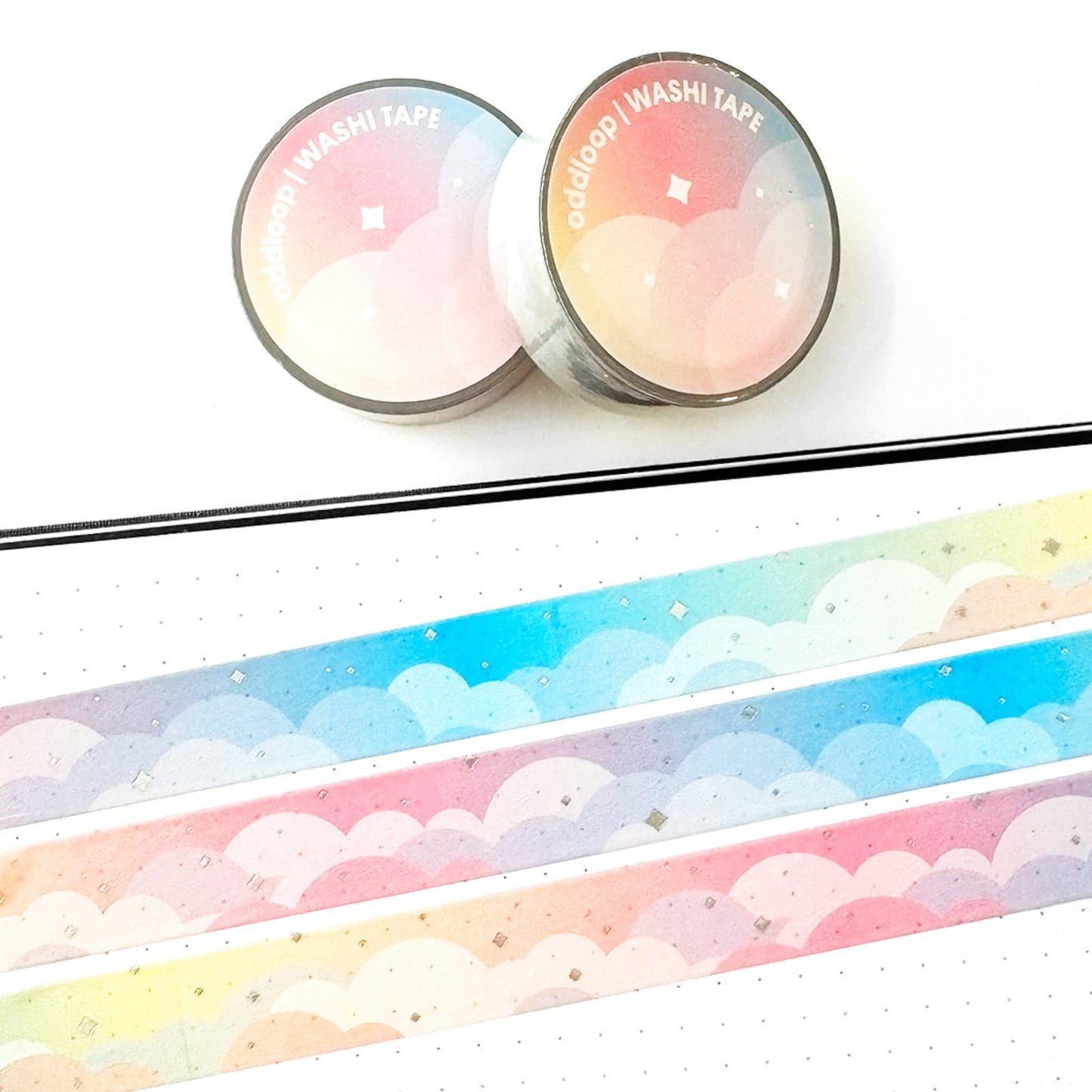 Clouds Rainbow Lofi 15mm Washi