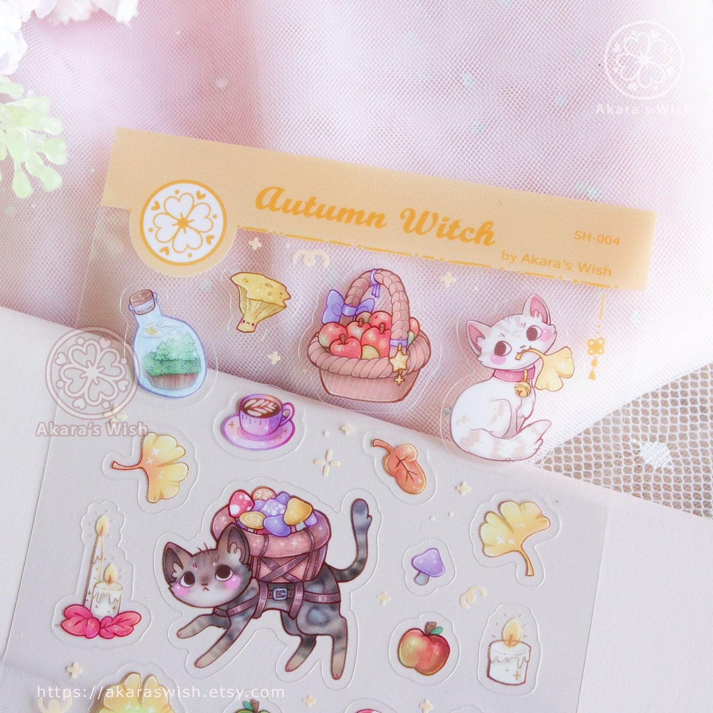 Autumn Witch Clear Sticker Sheet