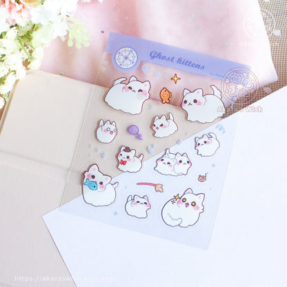 Ghost Kittens Clear Sticker Sheet