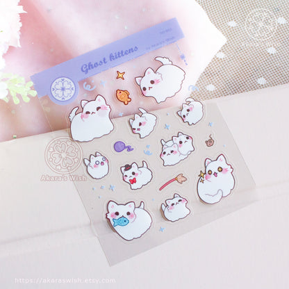 Ghost Kittens Clear Sticker Sheet