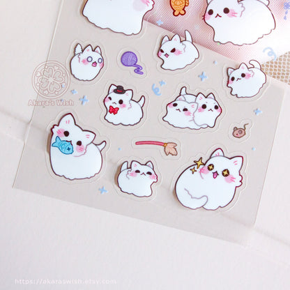 Ghost Kittens Clear Sticker Sheet