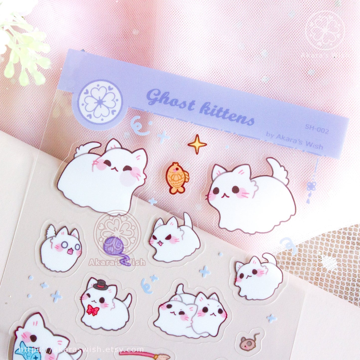 Ghost Kittens Clear Sticker Sheet