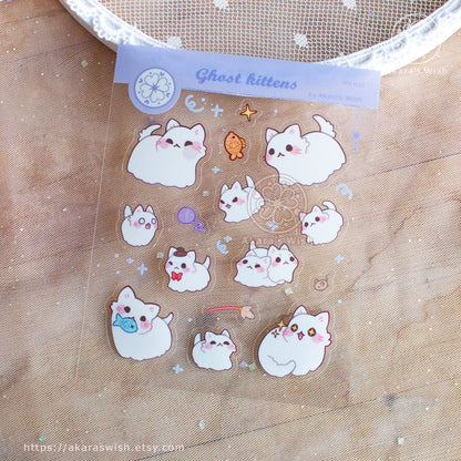 Ghost Kittens Clear Sticker Sheet