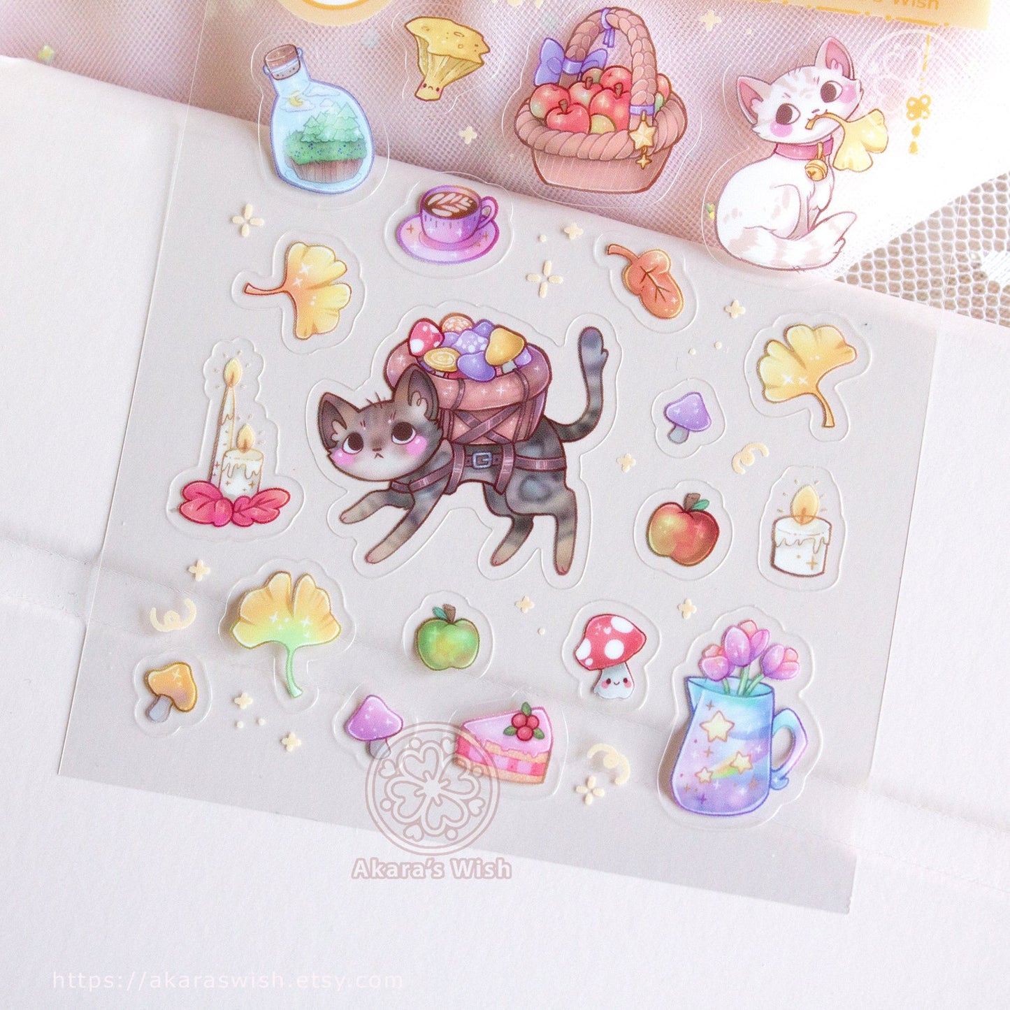 Autumn Witch Clear Sticker Sheet