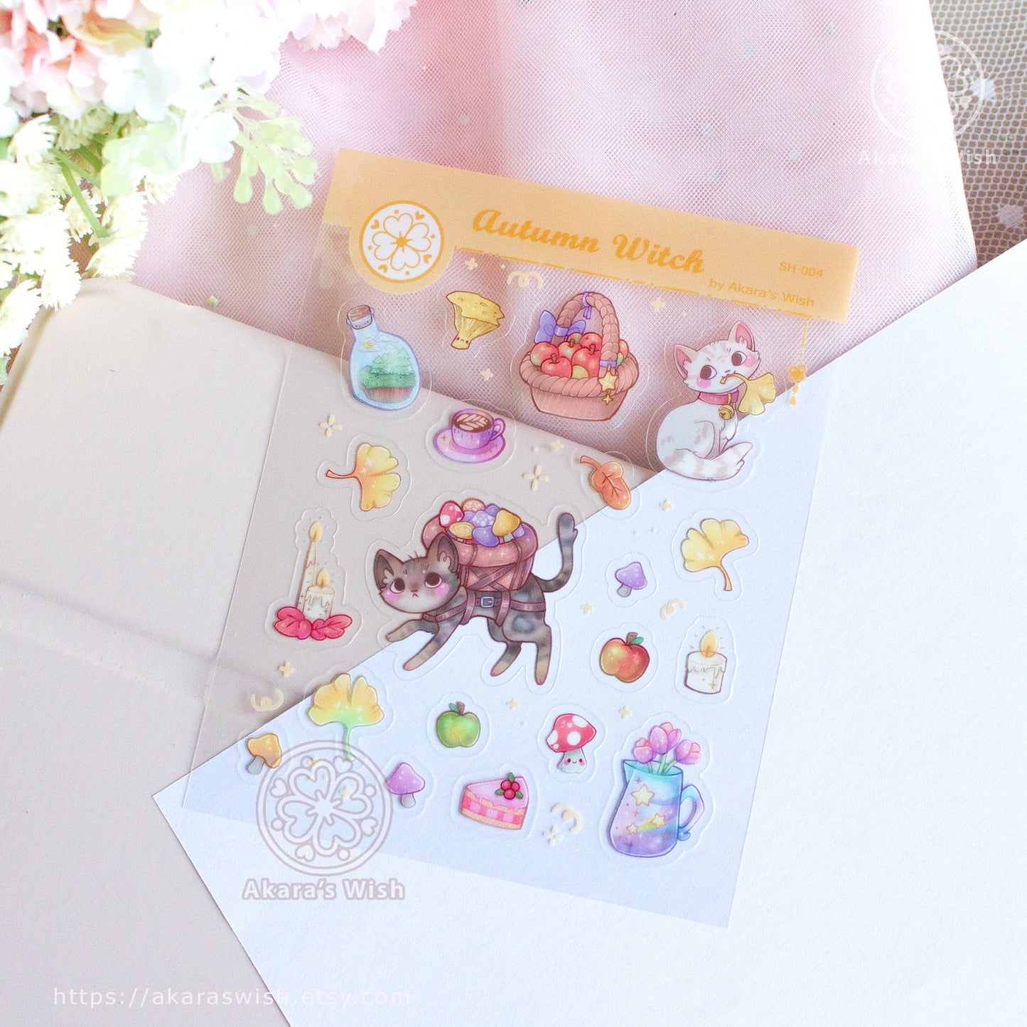 Autumn Witch Clear Sticker Sheet