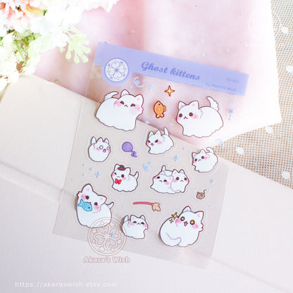 Ghost Kittens Clear Sticker Sheet