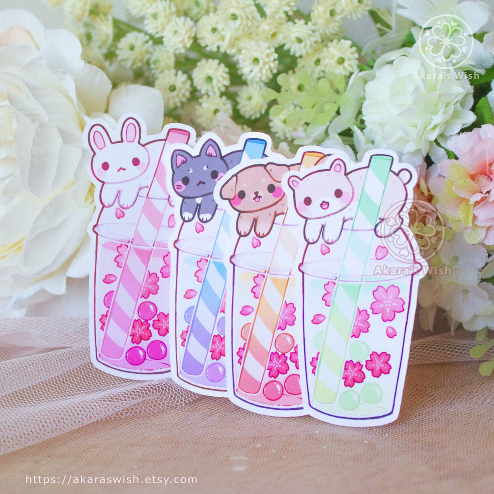 Boba Animals Sticker Pack – Cute Stickers Only