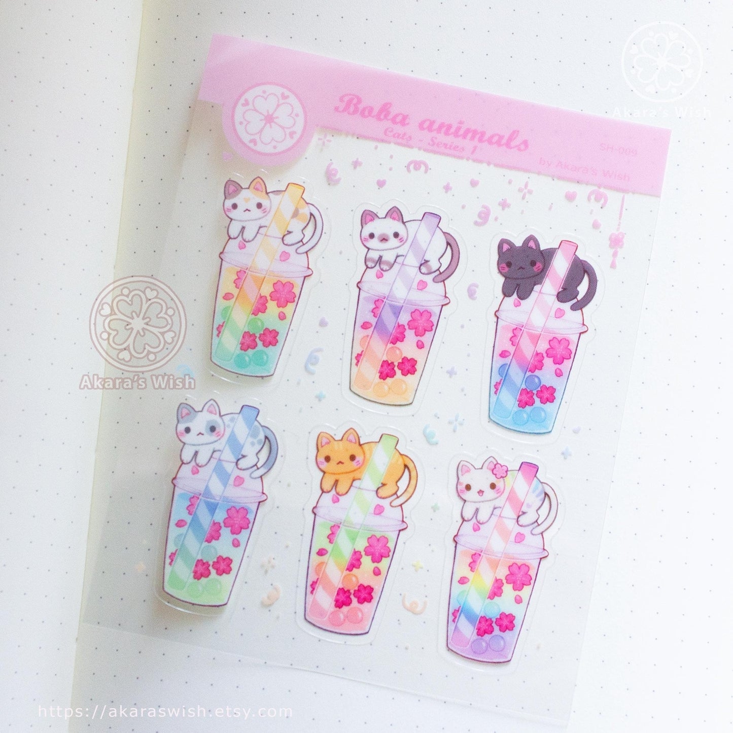 Boba Animals Clear Sticker Sheet