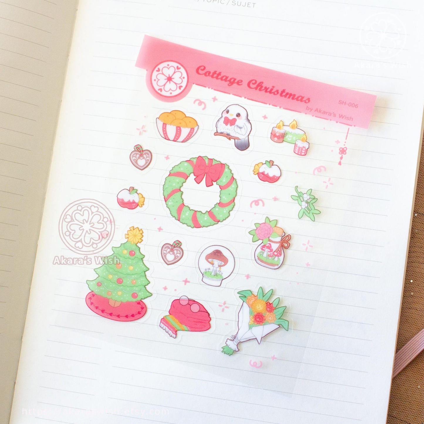 Cottage Christmas Clear Sticker Sheet