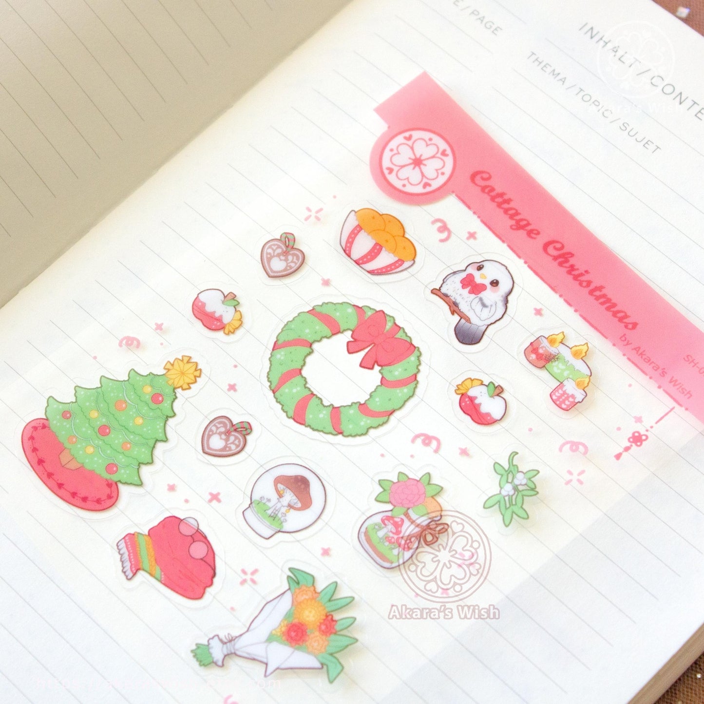 Cottage Christmas Clear Sticker Sheet