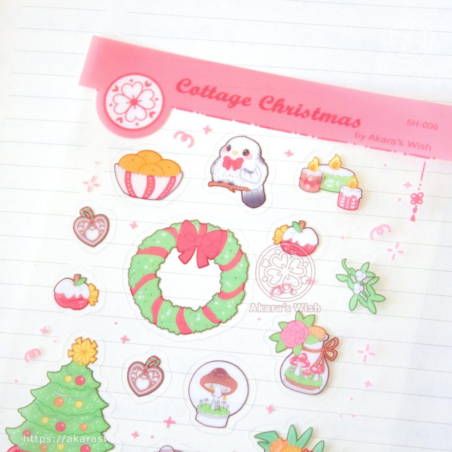 Cottage Christmas Clear Sticker Sheet