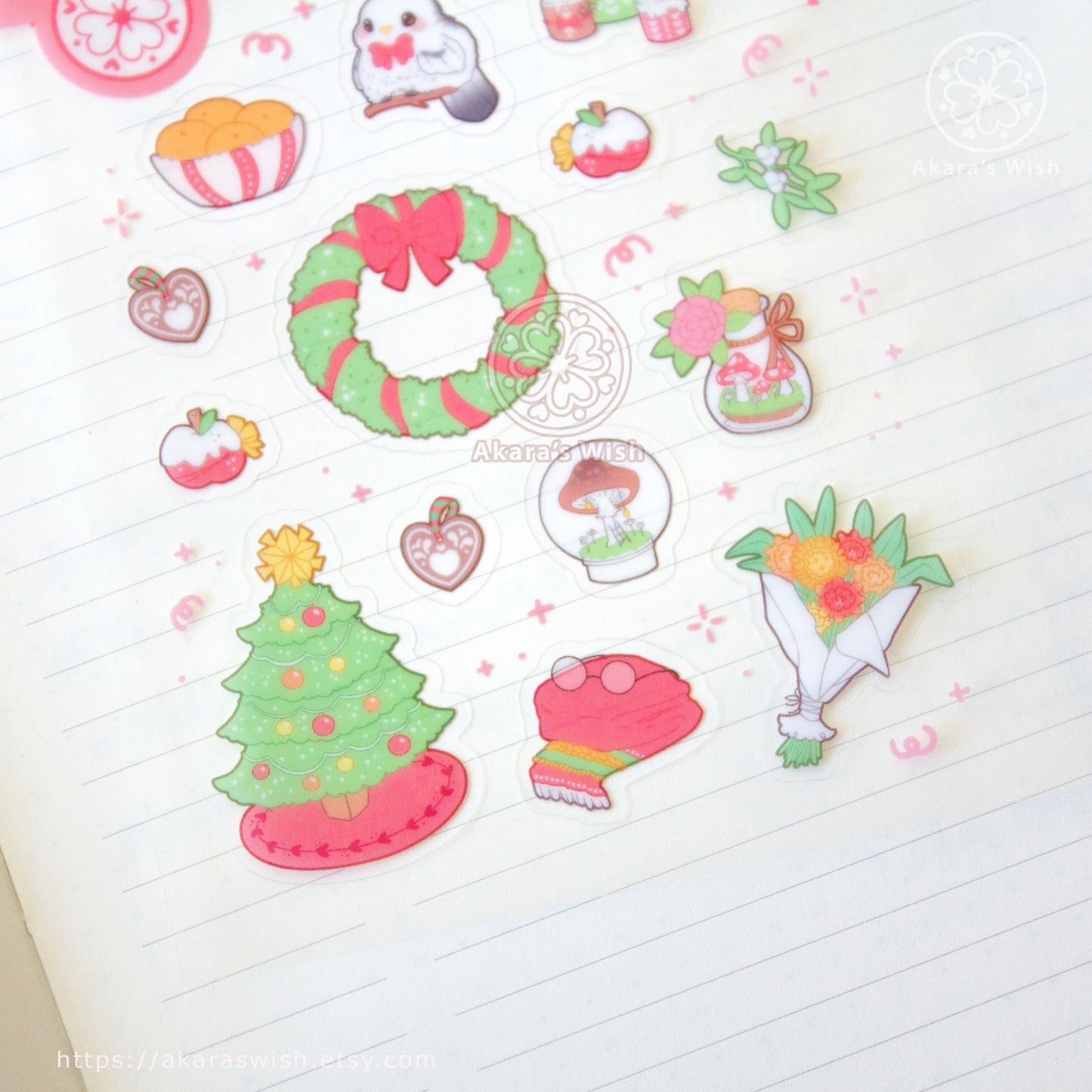 Cottage Christmas Clear Sticker Sheet