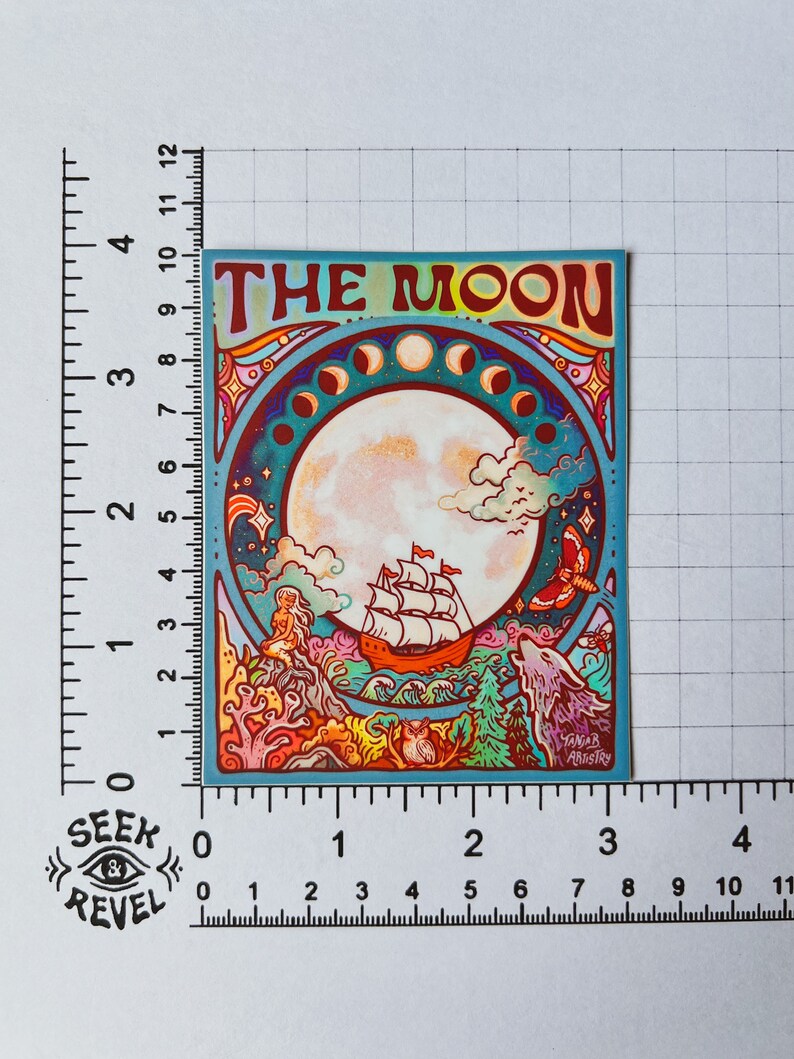 The Moon - Large Waterproof Sticker