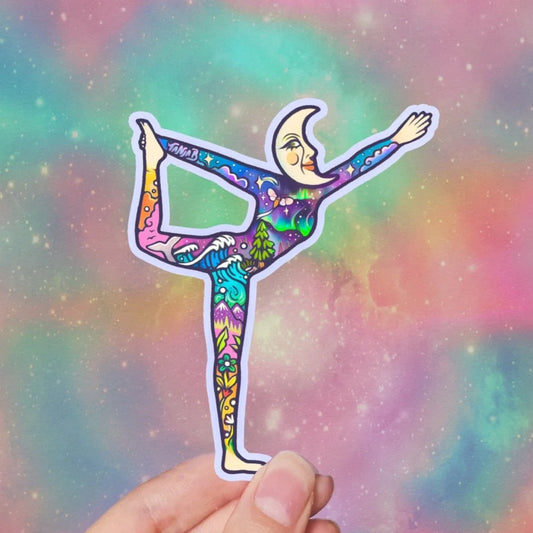 Moon Yoga - Large Waterproof Sticker