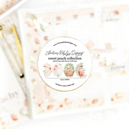 Sweet Peach 'Cobbler' Premium Satin Die Cut Washi 35mm