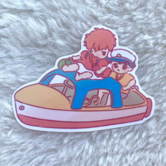 Ponyo on the Boat Die Cut Sticker