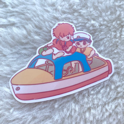 Ponyo on the Boat Die Cut Sticker