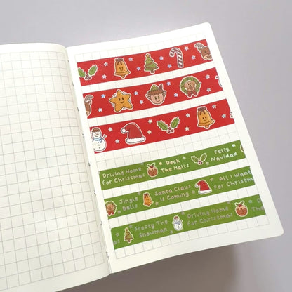 Christmas Washi Tapes (Set of 15mm + 10mm) with Holographic Foil