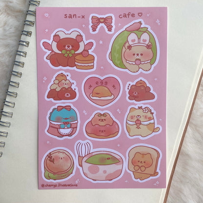 San X Cafe Sticker Sheet