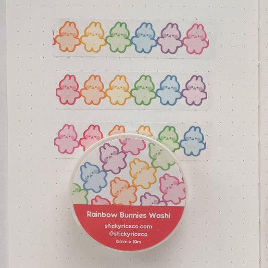 Rainbow Bunnies Washi Tape