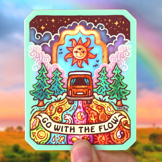 Go with the Flow - Large Waterproof Sticker