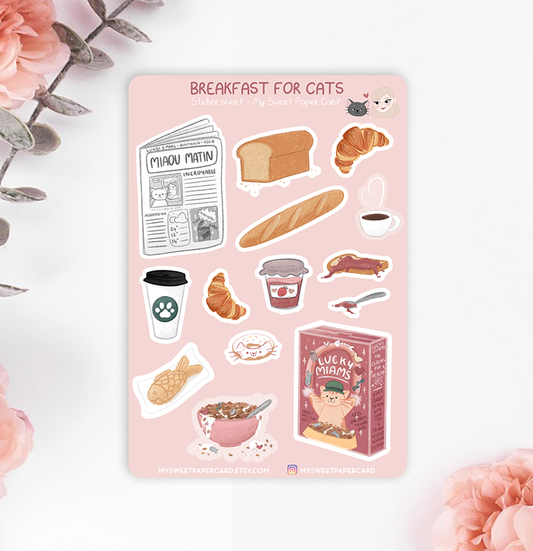 Cat Breakfast Standard Matte Sticker Sheet