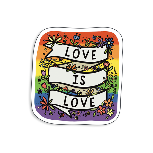Love Is Love Floral Pride Rainbow Sticker