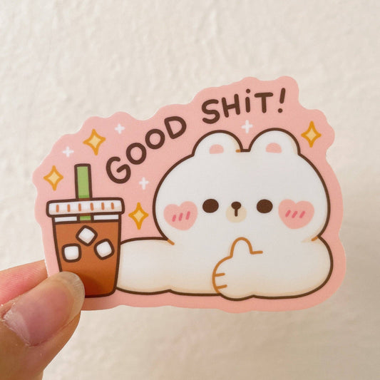 Good Shit Coffee Bear Vinyl Sticker