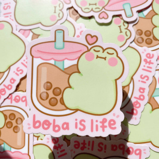 Boba is Life Frog Vinyl Sticker