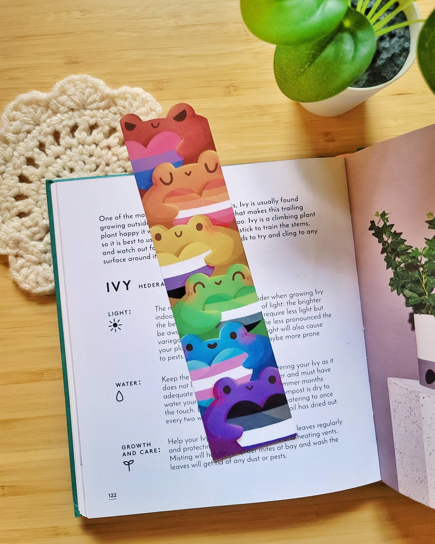 Pride Froggies Handmade Laminated Bookmark