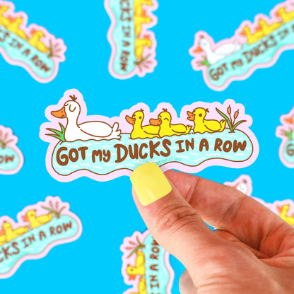 Ducks in a Row Vinyl Sticker