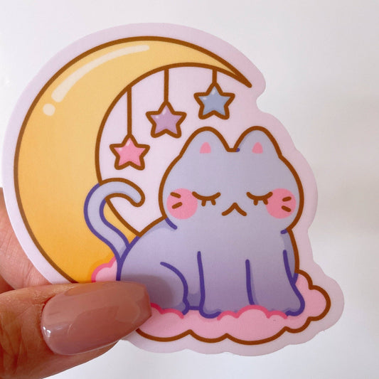Moon Cat Vinyl Sticker