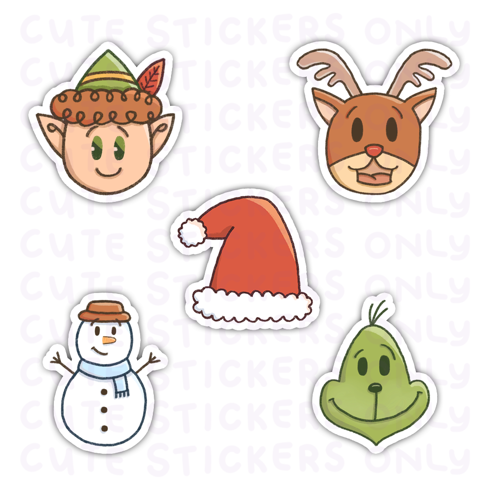 Festive Characters Die Cut Stickers