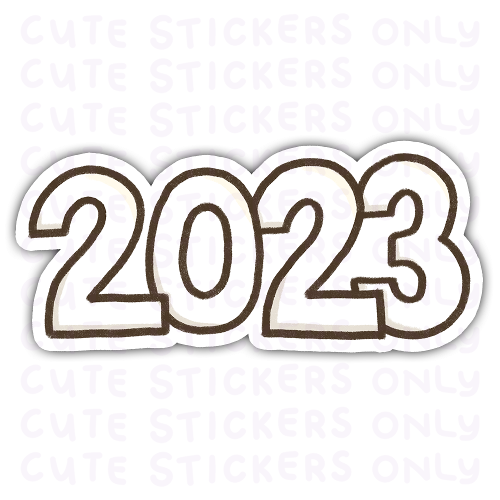 New Year 2023 - Cake the Strawberry Cat Die Cut Stickers