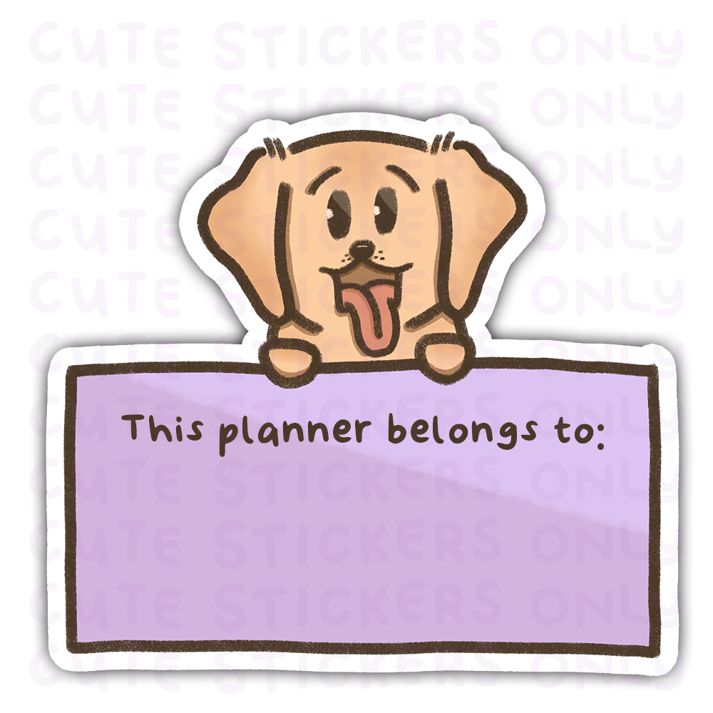 This Planner Belongs To - Joey The Goldie Die Cut Stickers (Personalised)