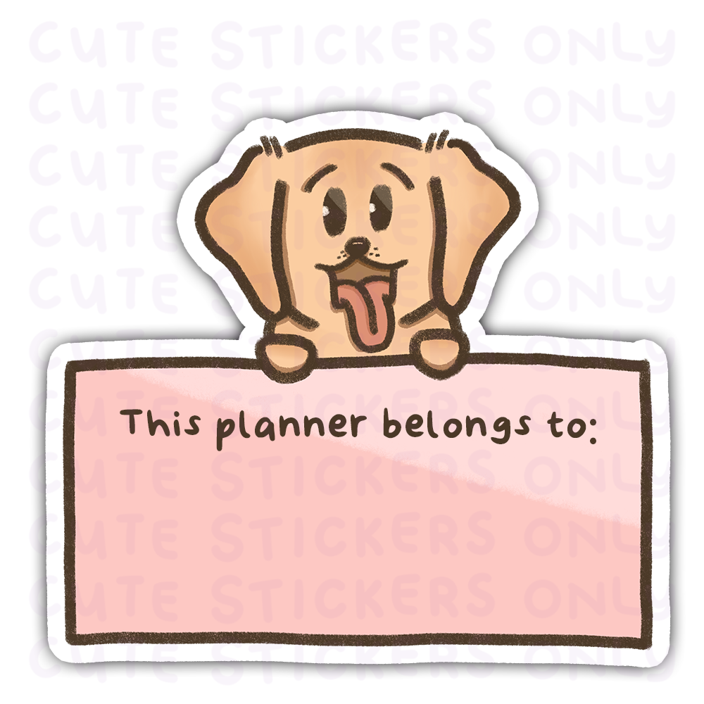 This Planner Belongs To - Joey The Goldie Die Cut Stickers (Personalised)