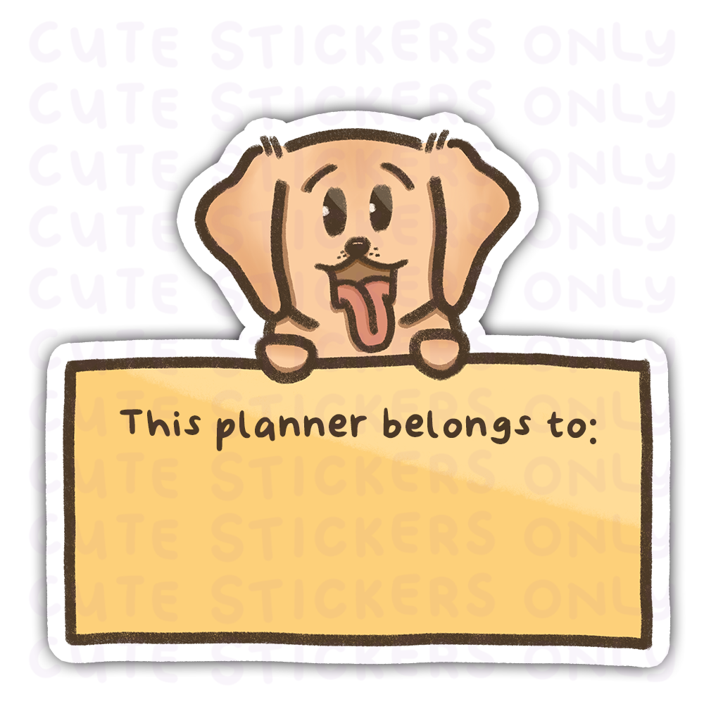 This Planner Belongs To - Joey The Goldie Die Cut Stickers (Personalised)