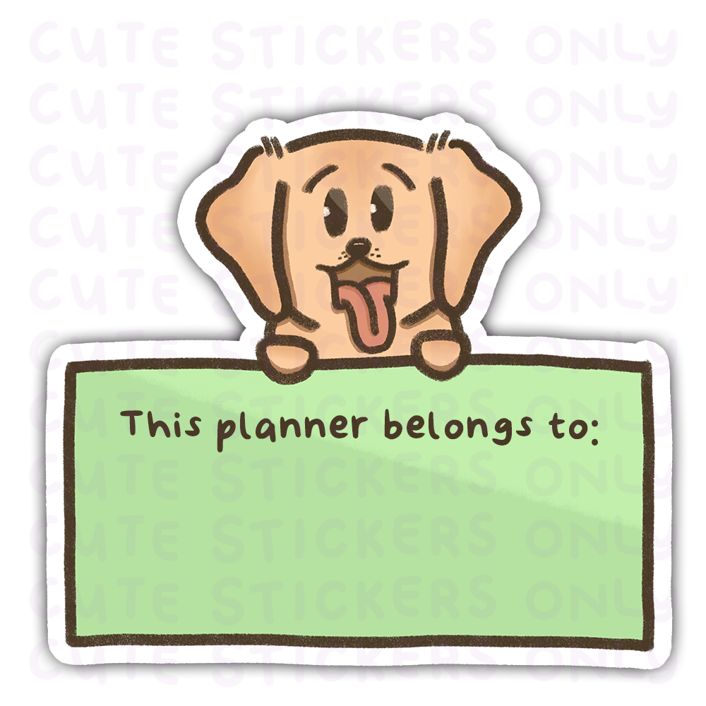 This Planner Belongs To - Joey The Goldie Die Cut Stickers (Personalised)