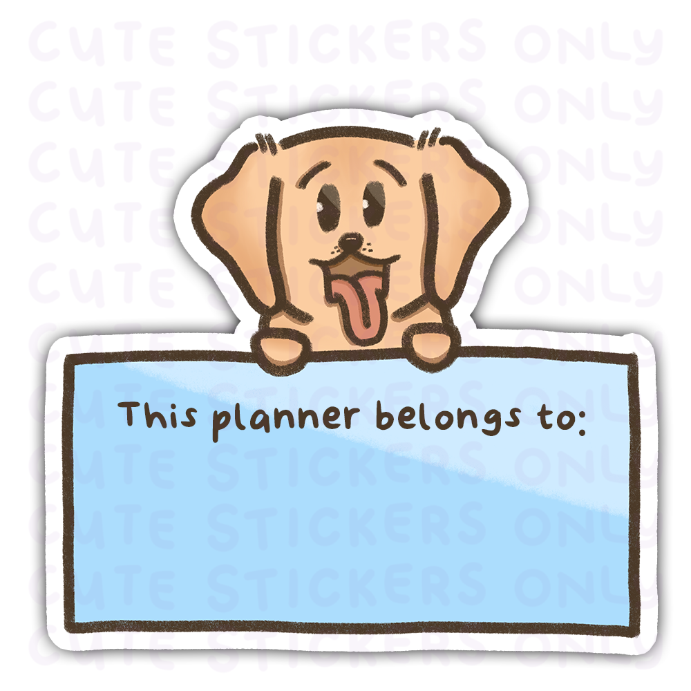 This Planner Belongs To - Joey The Goldie Die Cut Stickers (Personalised)