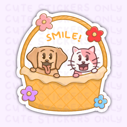 Basket of Smiles - Joey and Cake Die Cut Stickers