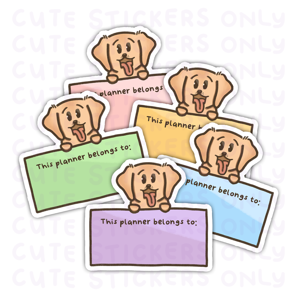 This Planner Belongs To - Joey The Goldie Die Cut Stickers (Personalised)