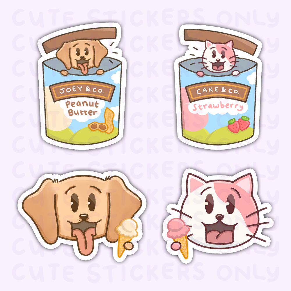 Ice Cream - Joey and Cake Die Cut Stickers