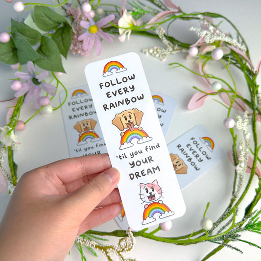 Rainbow - Joey and Cake Handmade Laminated Bookmark