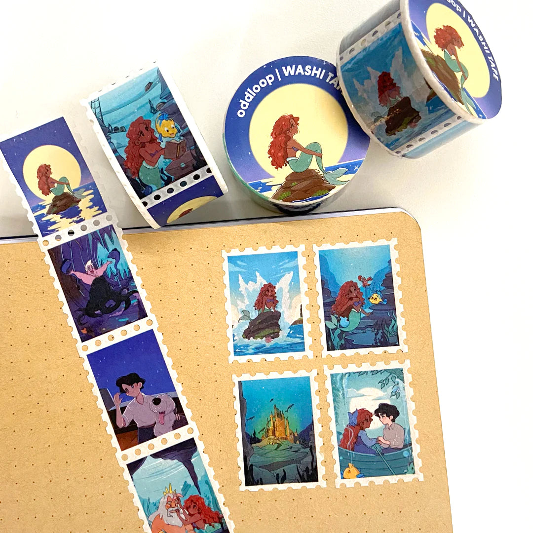 Mermaid (Dark Skin Tone) Stamp Washi
