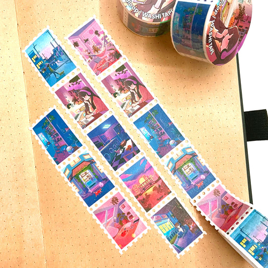 Lofi Lights (Light Skin Tone) Stamp Washi